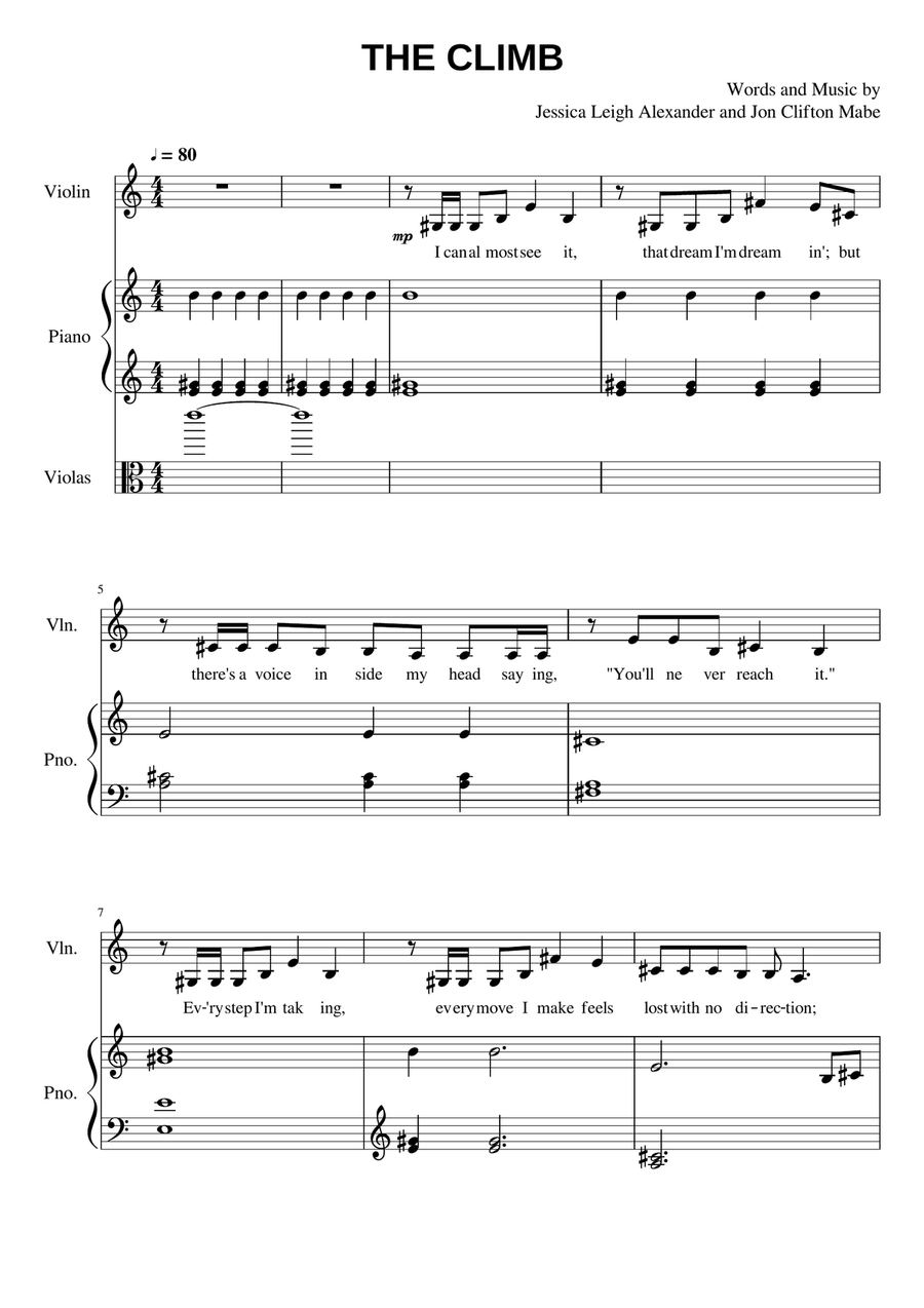The Climb The Climb A Cappella scores gallery preview page 1