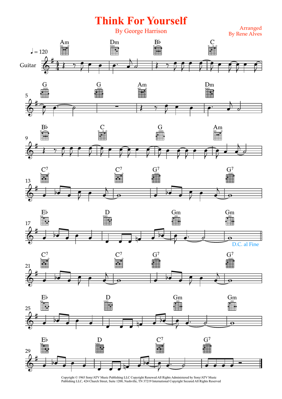 Think For Yourself Think For Yourself Acoustic Guitar scores gallery preview page 1