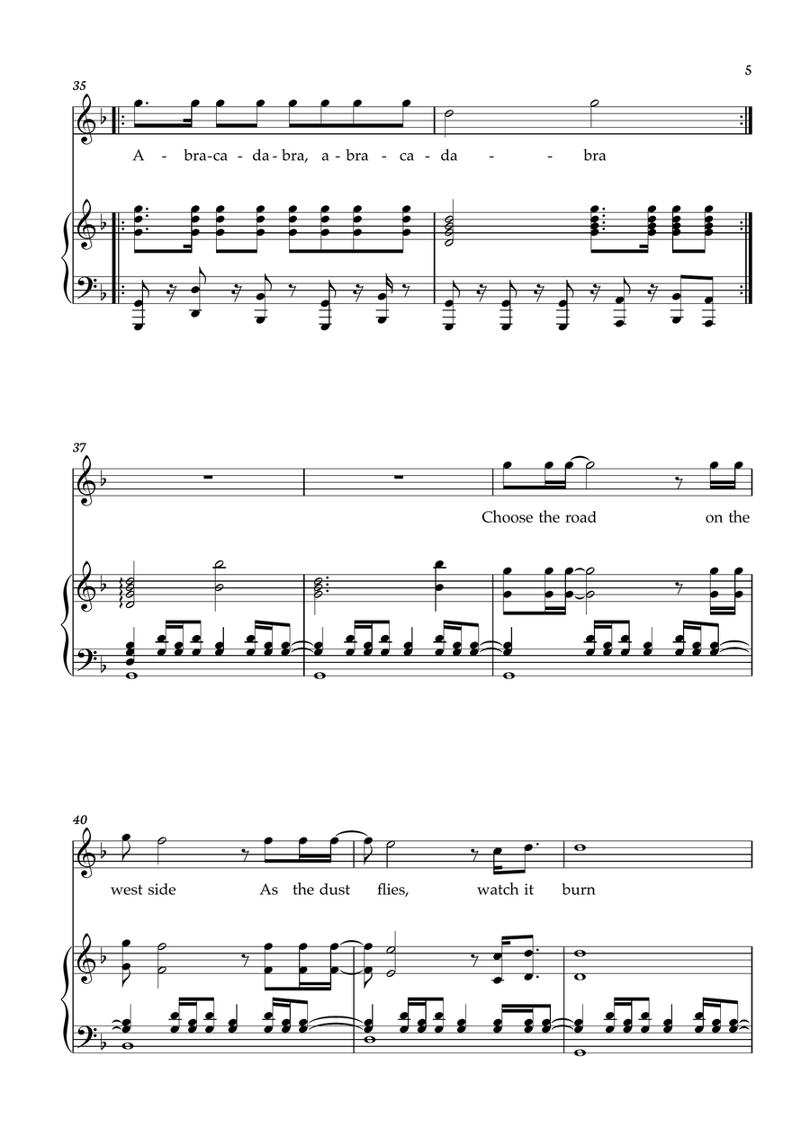 Abracadabra Abracadabra Piano, Vocal scores gallery preview page 5