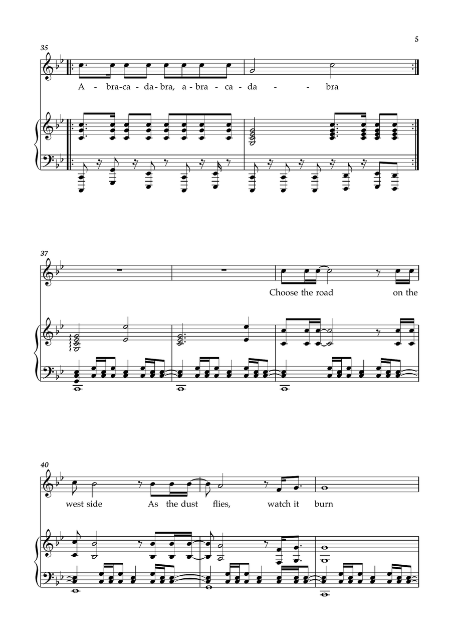 Abracadabra Abracadabra Piano, Vocal scores gallery preview page 5