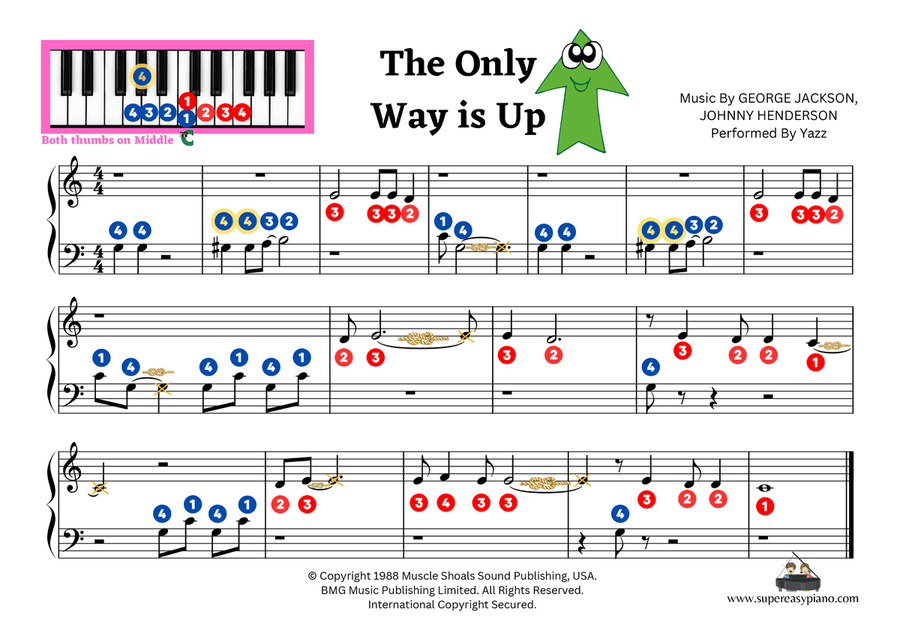 The Only Way Is Up Easy Piano scores gallery preview page 1