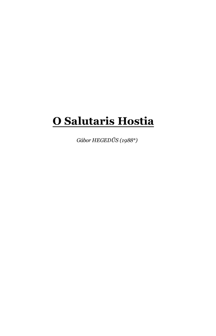 O Salutaris Hostia O Salutaris Hostia 4-Part scores gallery preview page 1