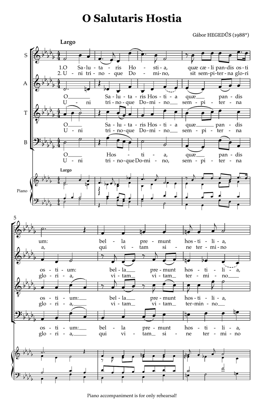 O Salutaris Hostia O Salutaris Hostia 4-Part scores gallery preview page 2