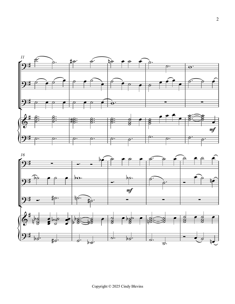 Toyland, for Three Trombones and Piano Trombone Trio scores gallery preview page 3