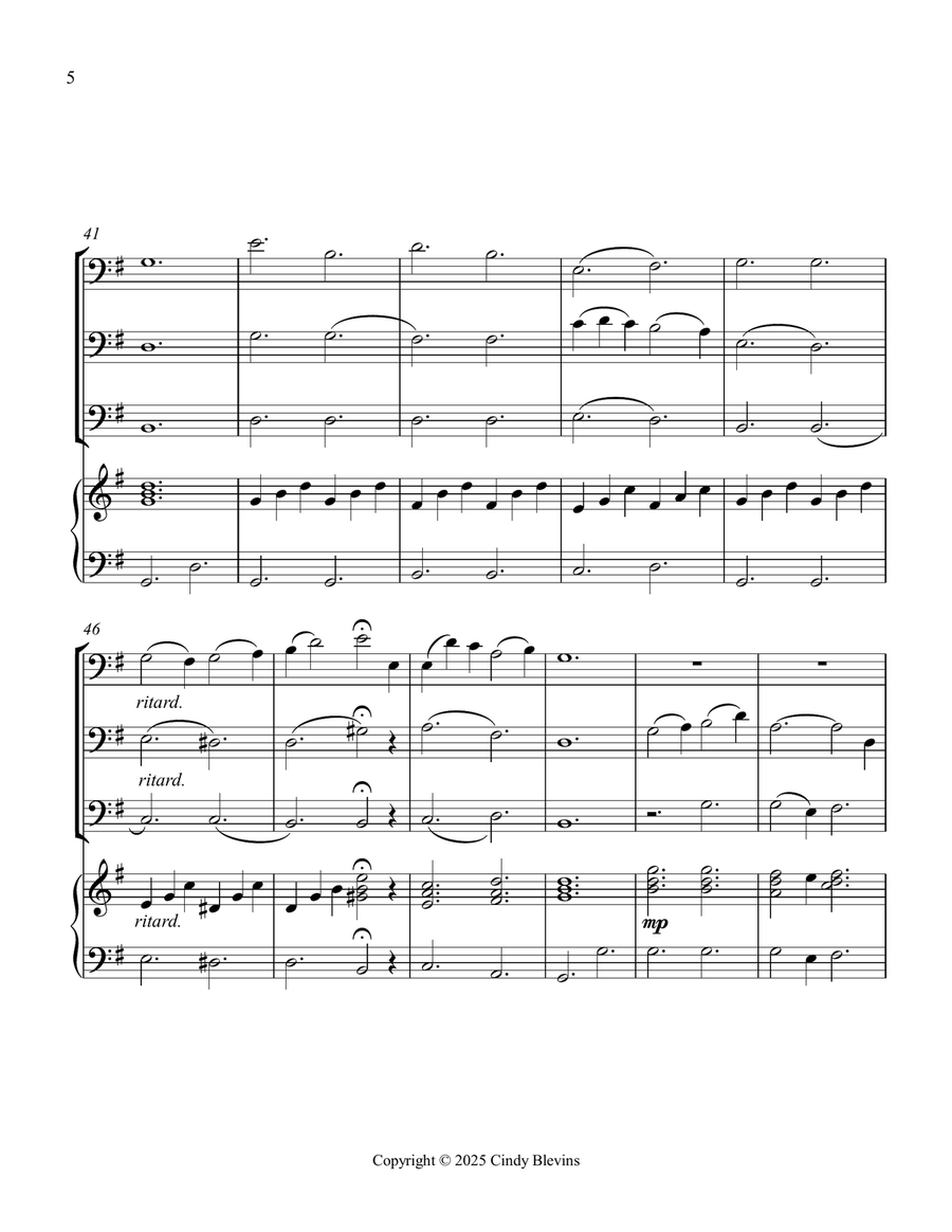 Toyland, for Three Trombones and Piano Trombone Trio scores gallery preview page 6