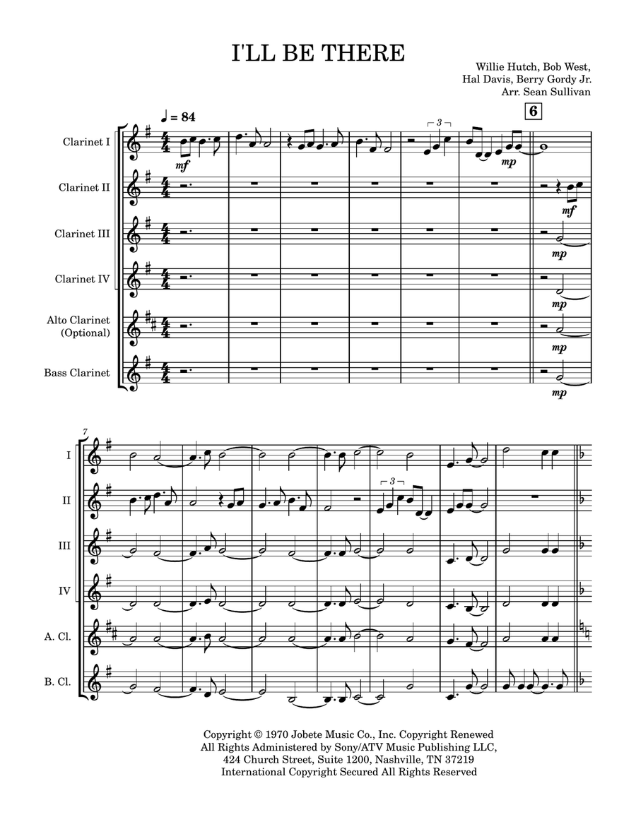 I'll Be There Clarinet Quintet scores gallery preview page 2
