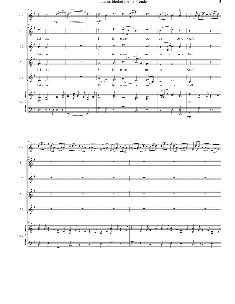 Jesus bleibet miene Freude SSAA scores gallery preview page 3