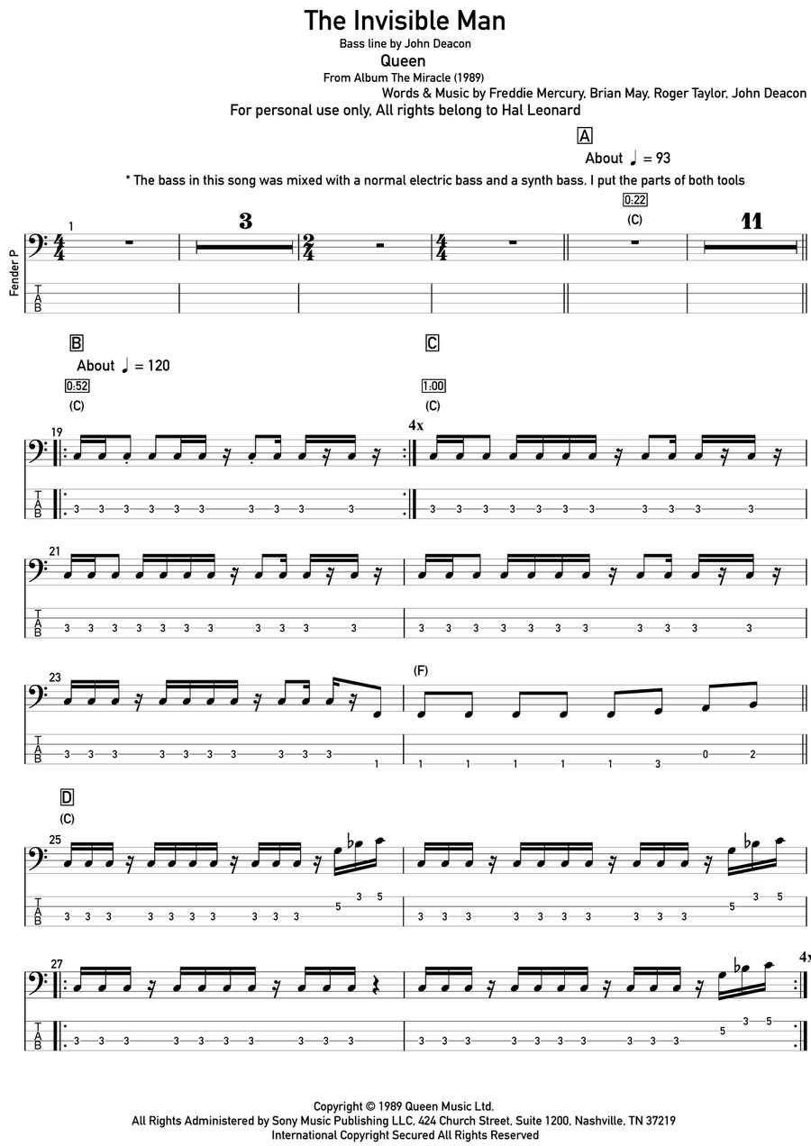 The Invisible Man Acoustic Guitar scores gallery preview page 1
