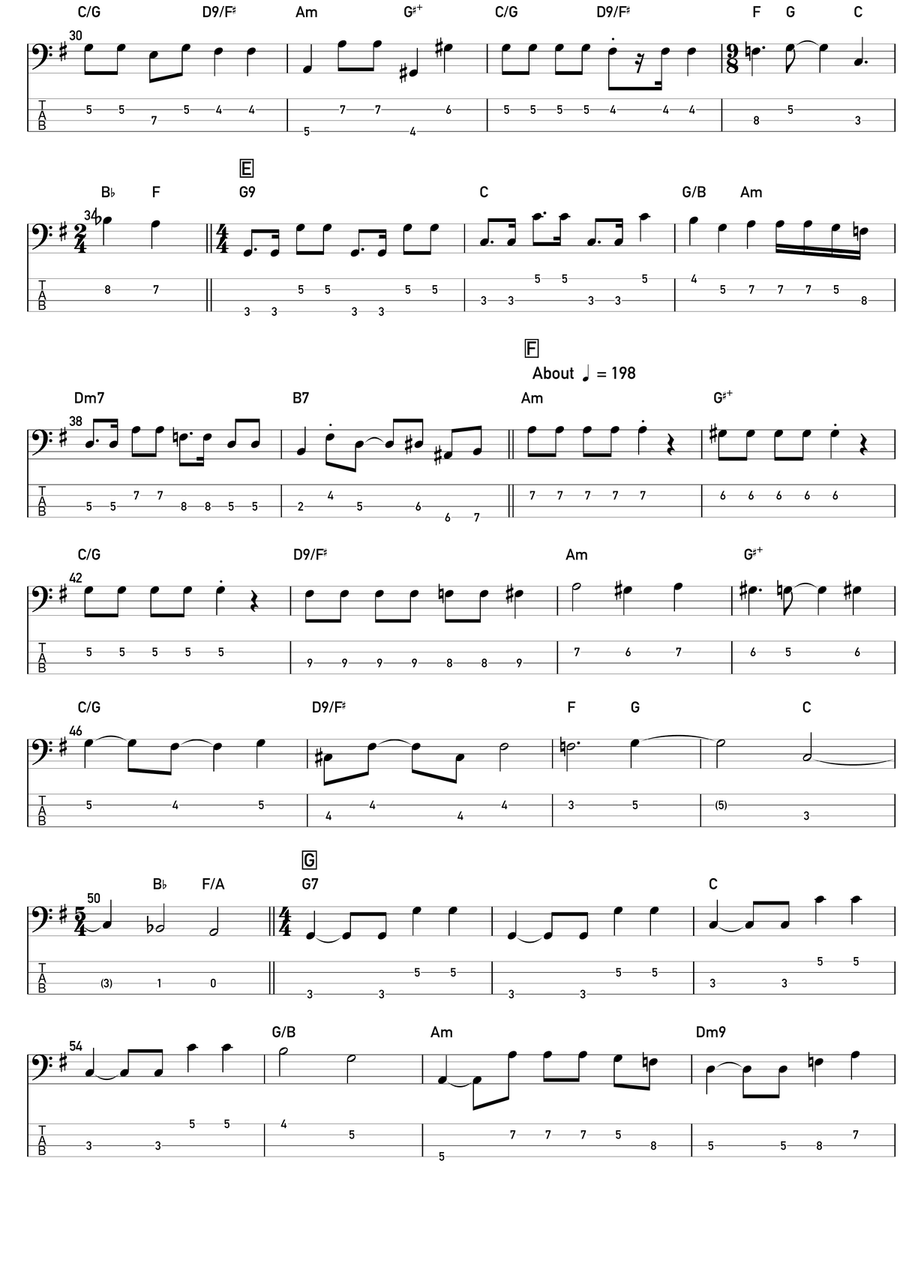 The March Of The Black Queen Bass Guitar Tablature scores gallery preview page 2