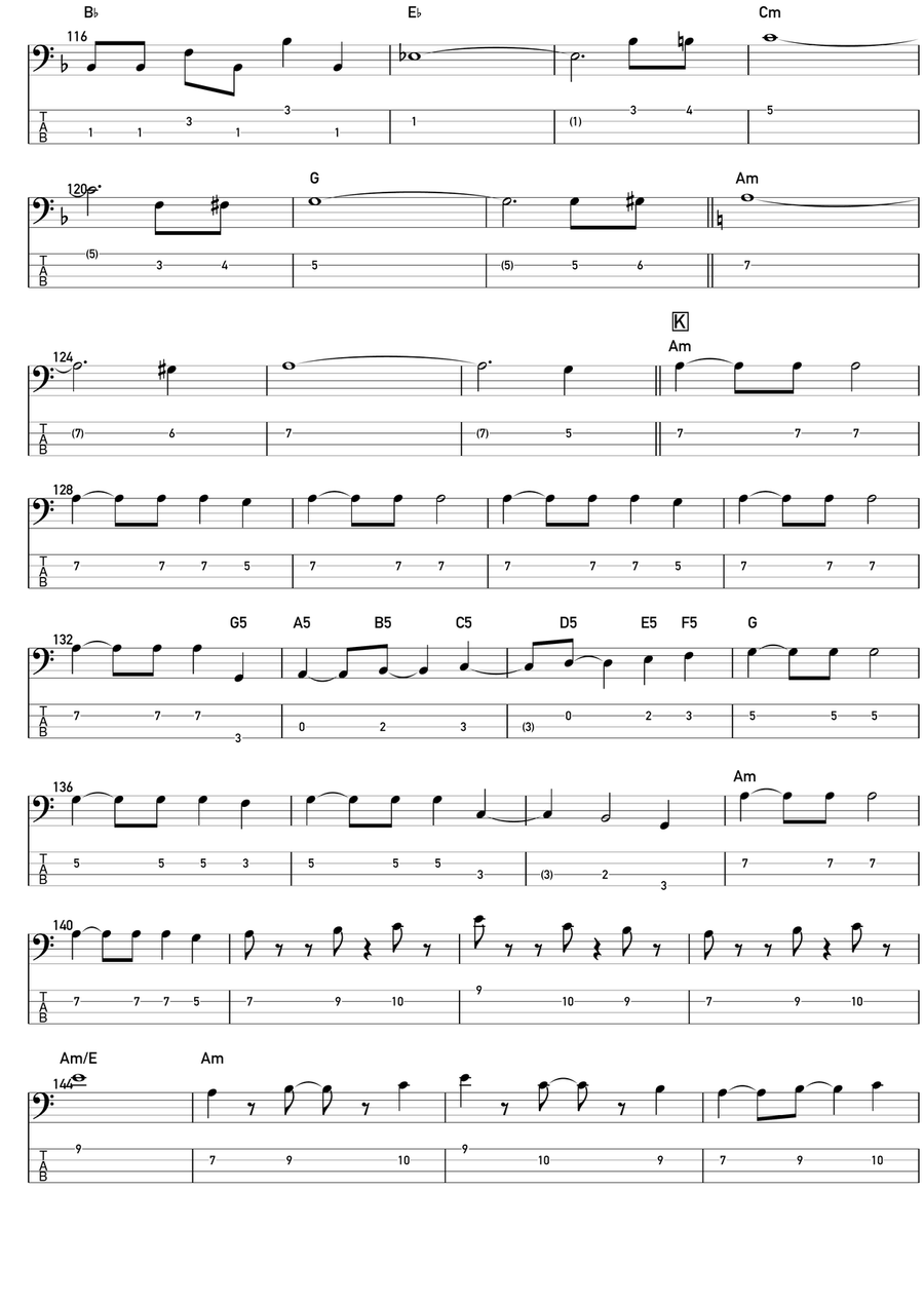 The March Of The Black Queen Bass Guitar Tablature scores gallery preview page 4