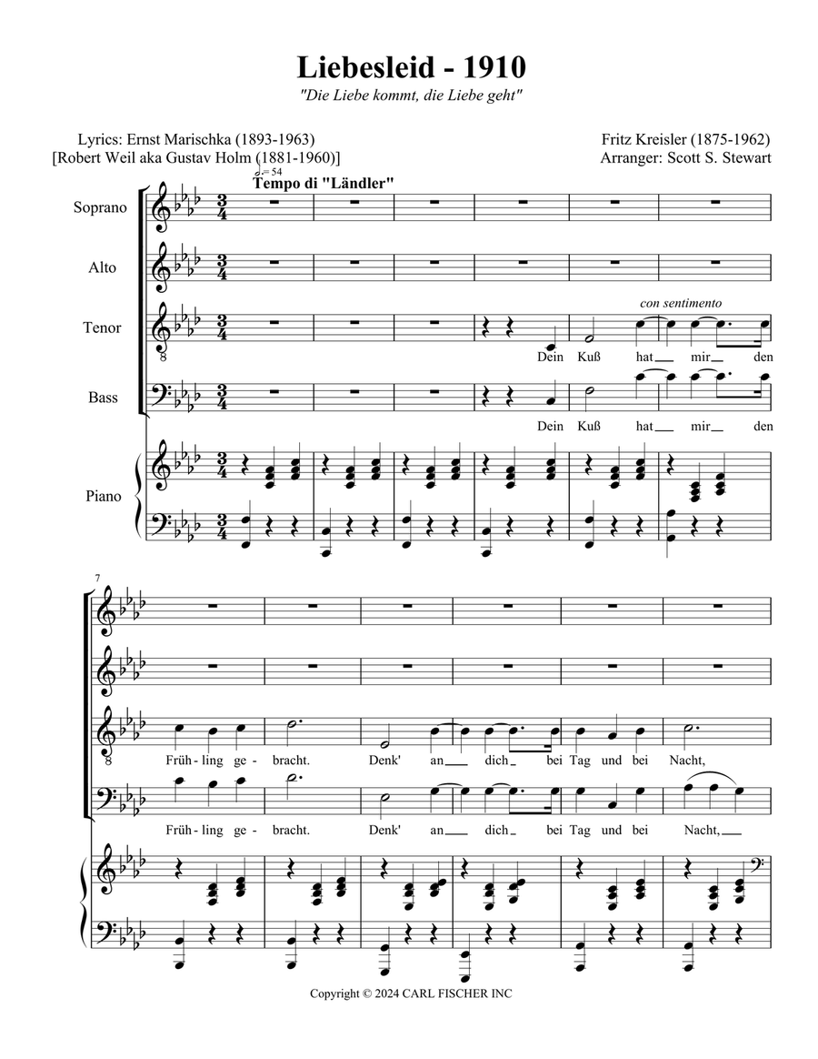 Liebesleid 4-Part scores gallery preview page 1