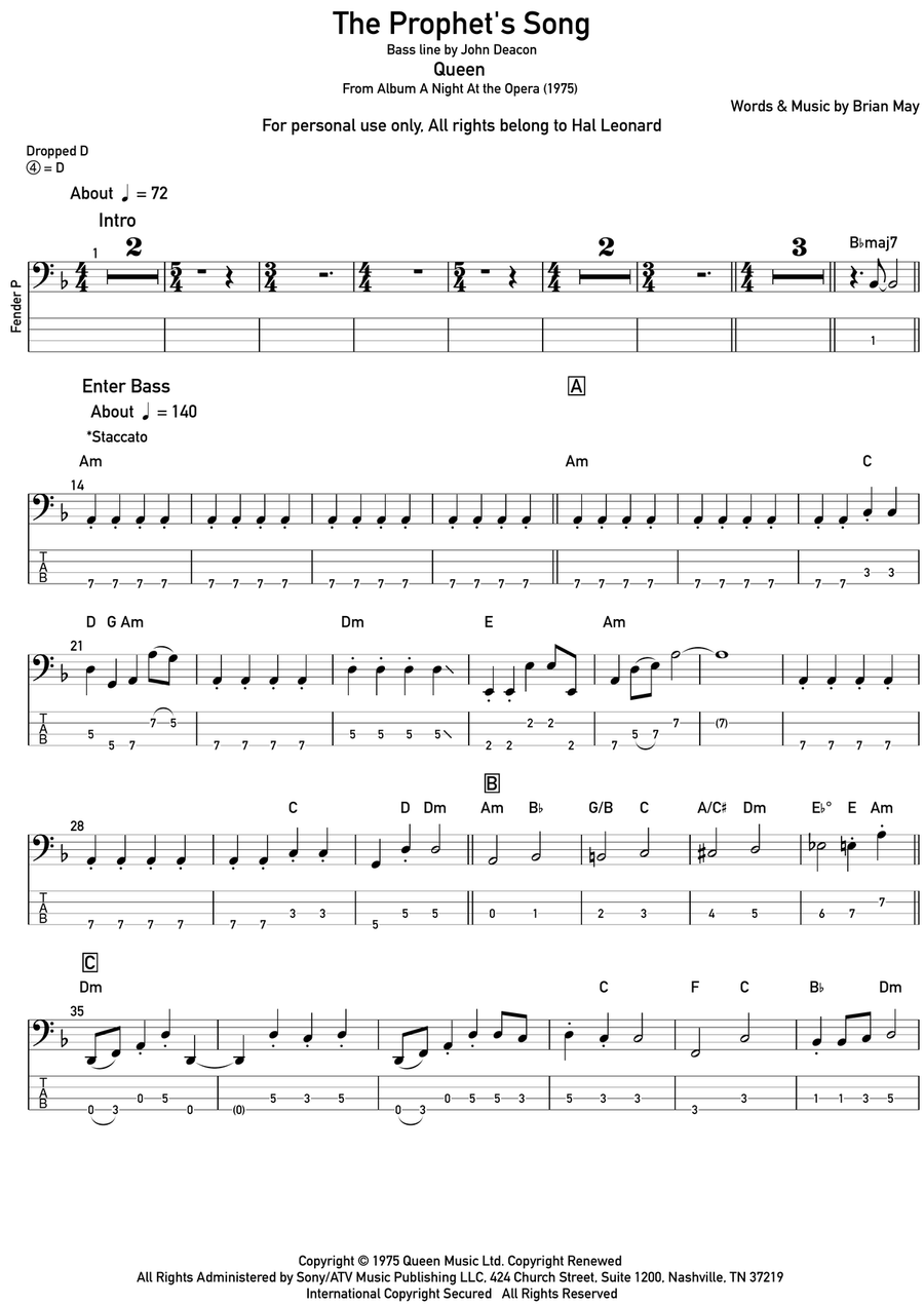 The Prophet's Song Acoustic Guitar scores gallery preview page 1