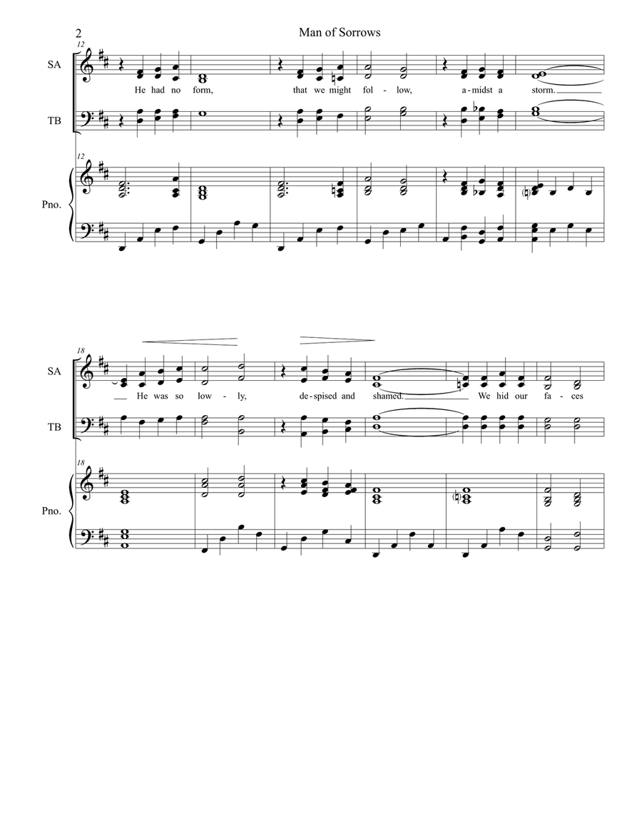 Man of Sorrows Man of Sorrows 4-Part scores gallery preview page 2
