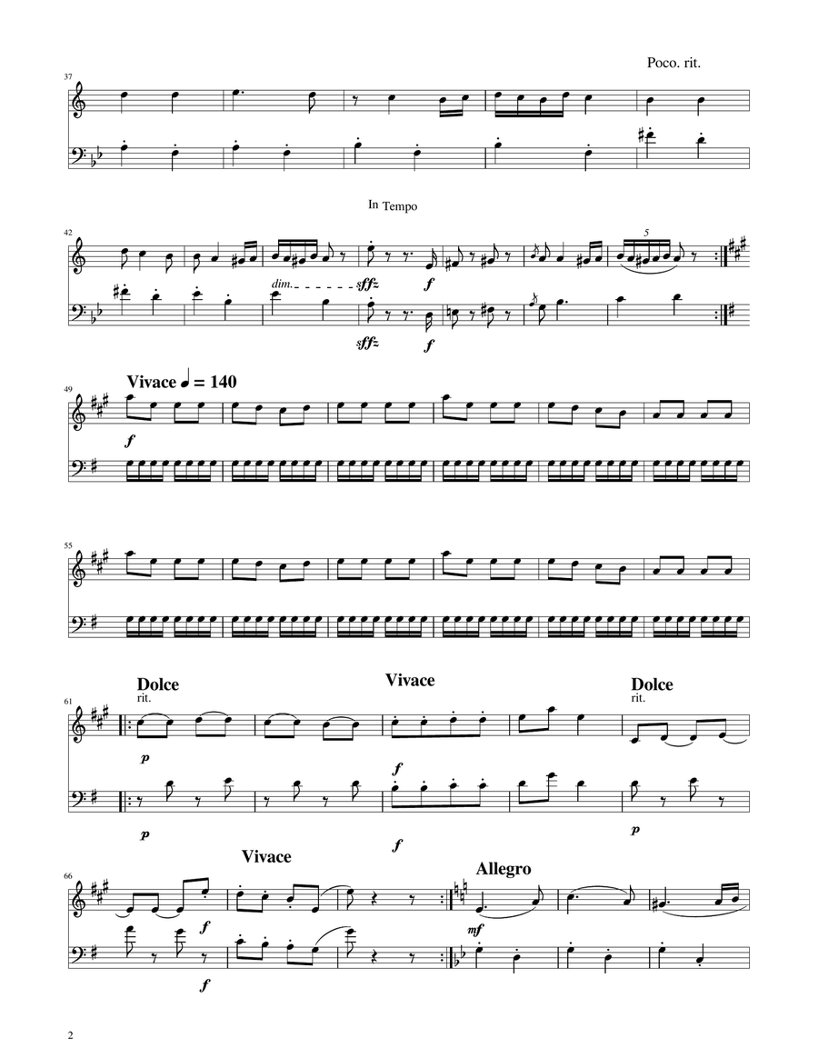 Hungarian Dance No. 5 - Trumpet and Euphonium Duet Brass Duet scores gallery preview page 2