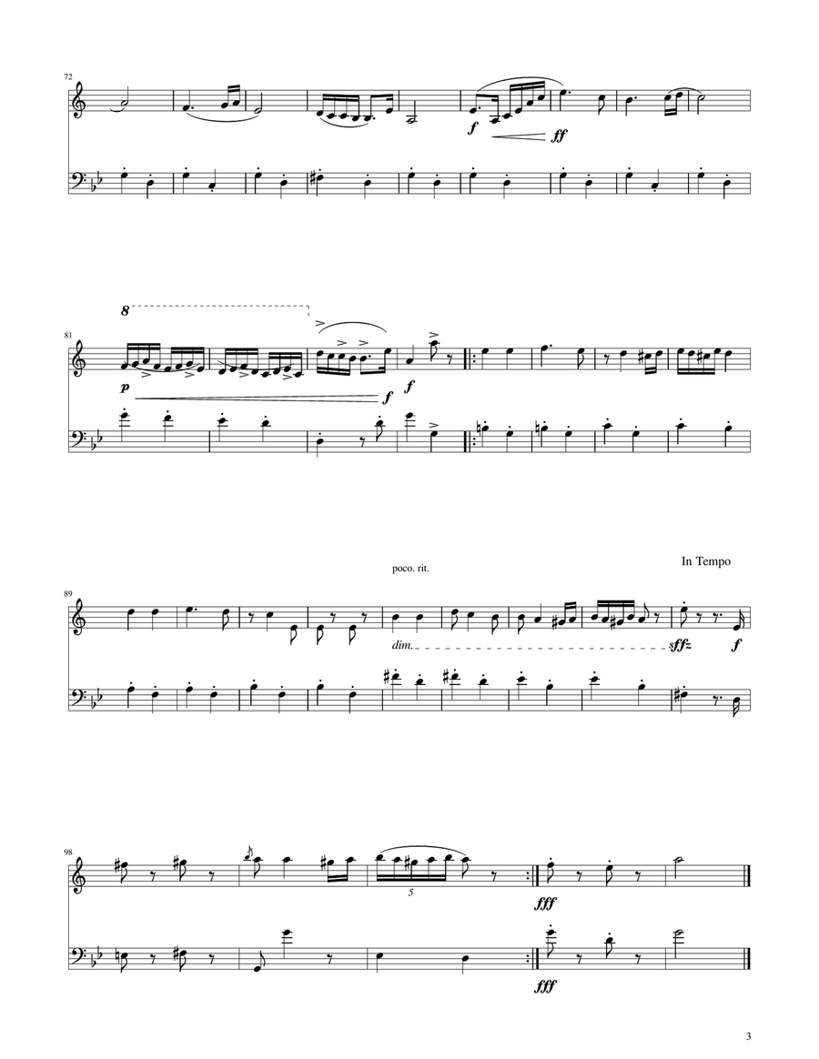 Hungarian Dance No. 5 - Trumpet and Euphonium Duet Brass Duet scores gallery preview page 3