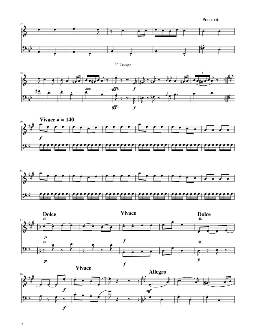 Hungarian Dance No. 5 - Trumpet and Trombone Duet Brass Duet scores gallery preview page 2