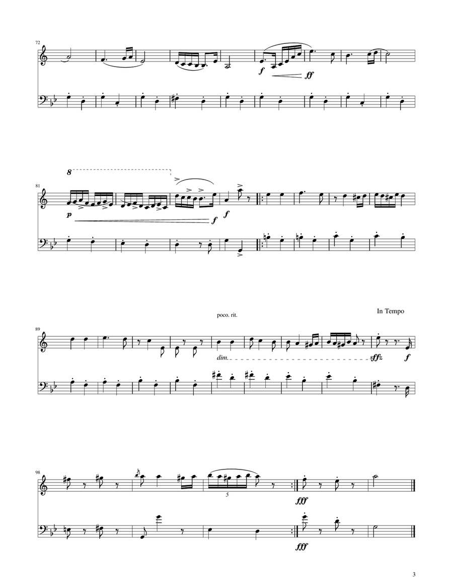 Hungarian Dance No. 5 - Trumpet and Trombone Duet Brass Duet scores gallery preview page 3