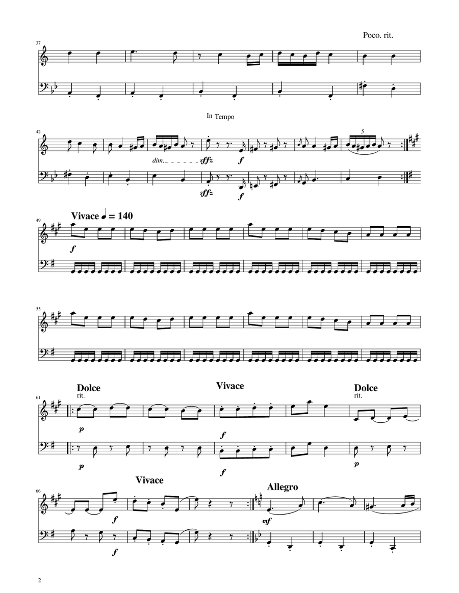 Hungarian Dance No. 5 - Trumpet and Tuba Duet Brass Duet scores gallery preview page 2