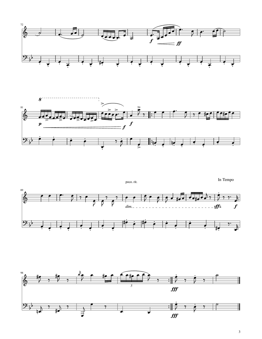 Hungarian Dance No. 5 - Trumpet and Tuba Duet Brass Duet scores gallery preview page 3