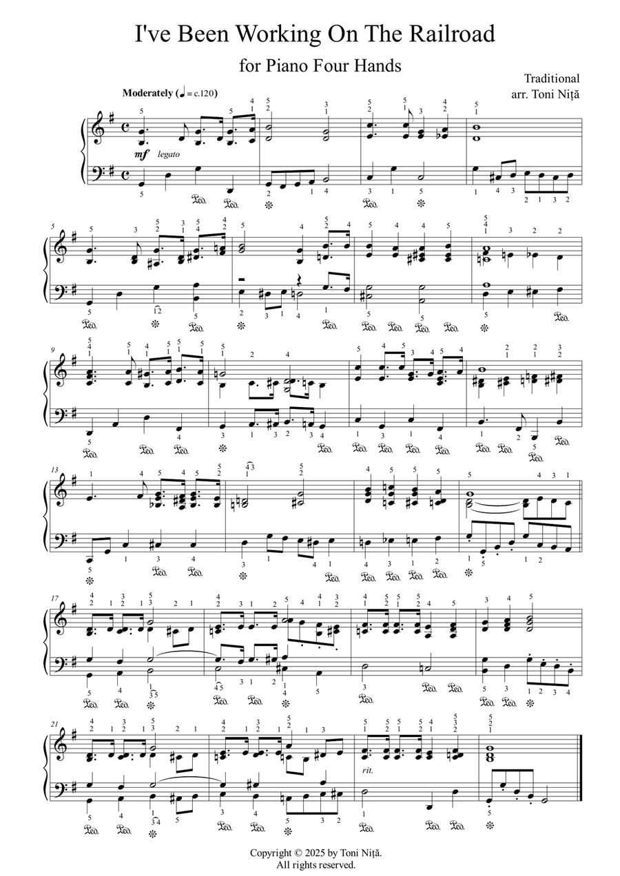 I've Been Working On The Railroad Piano Solo scores gallery preview page 1