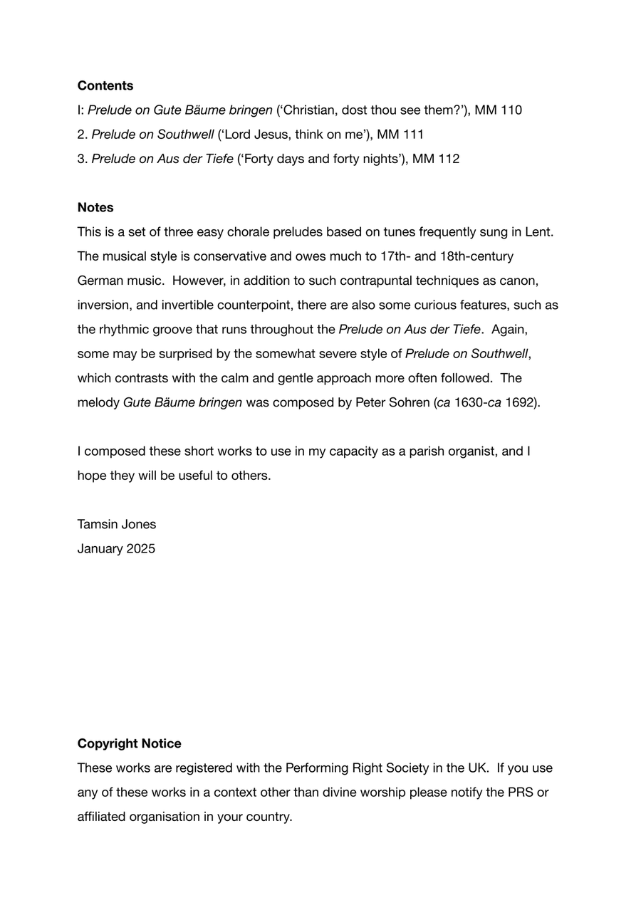 Three Lenten Preludes Three Lenten Preludes Organ Solo scores gallery preview page 2