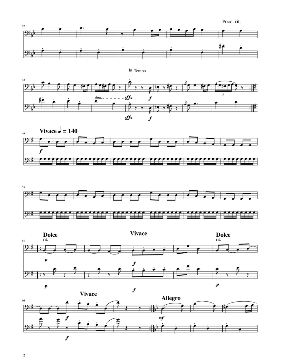 Hungarian Dance No. 5 - Trombone and Euphonium Duet Brass Duet scores gallery preview page 2