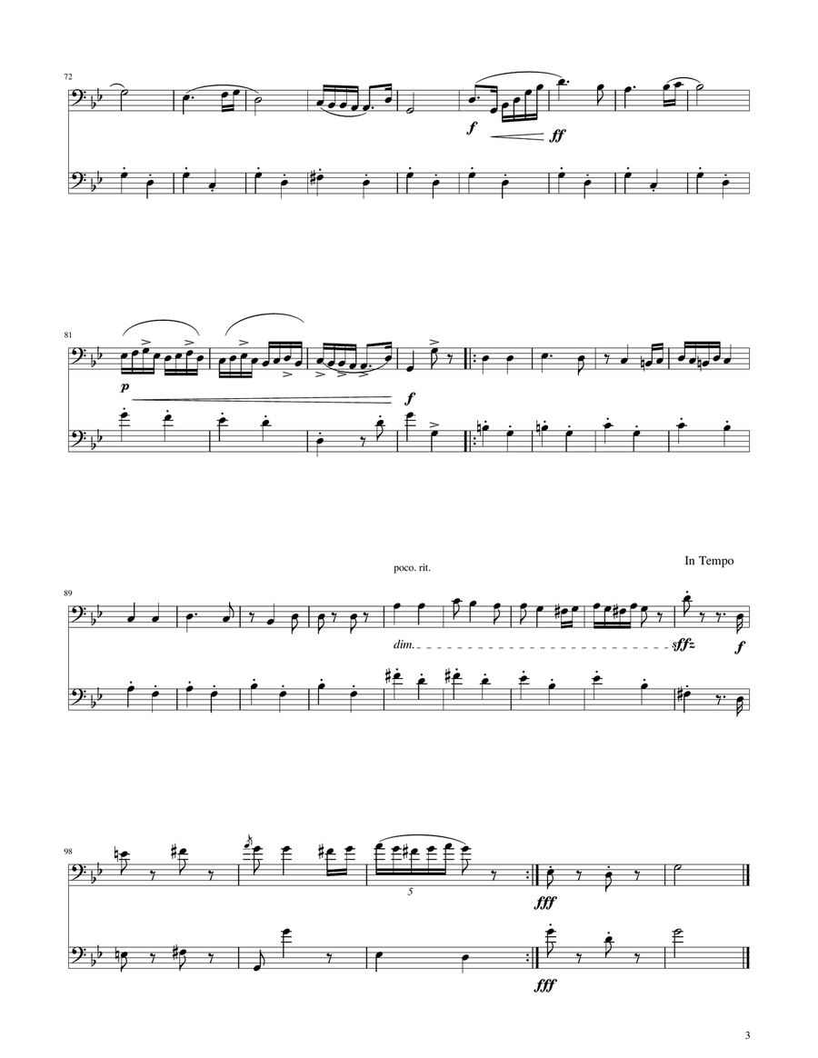 Hungarian Dance No. 5 - Trombone and Euphonium Duet Brass Duet scores gallery preview page 3