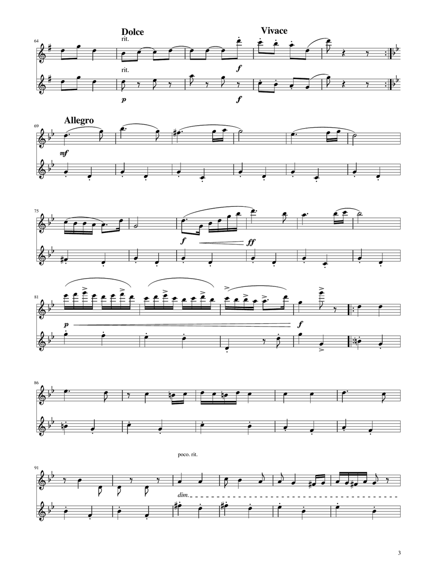 Hungarian Dance No. 5 - Flute Duet Flute Duet scores gallery preview page 3