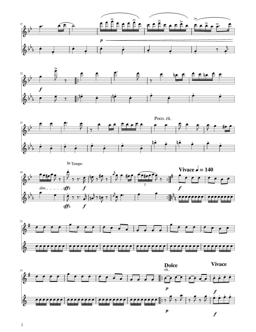 Hungarian Dance No. 5 - Flute and Alto Flute Duet Flute Duet scores gallery preview page 2