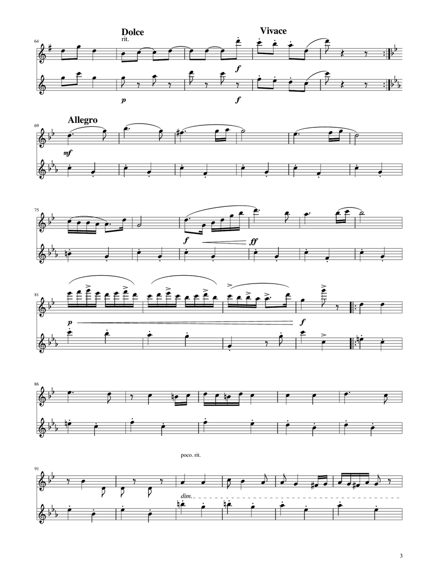 Hungarian Dance No. 5 - Flute and Alto Flute Duet Flute Duet scores gallery preview page 3