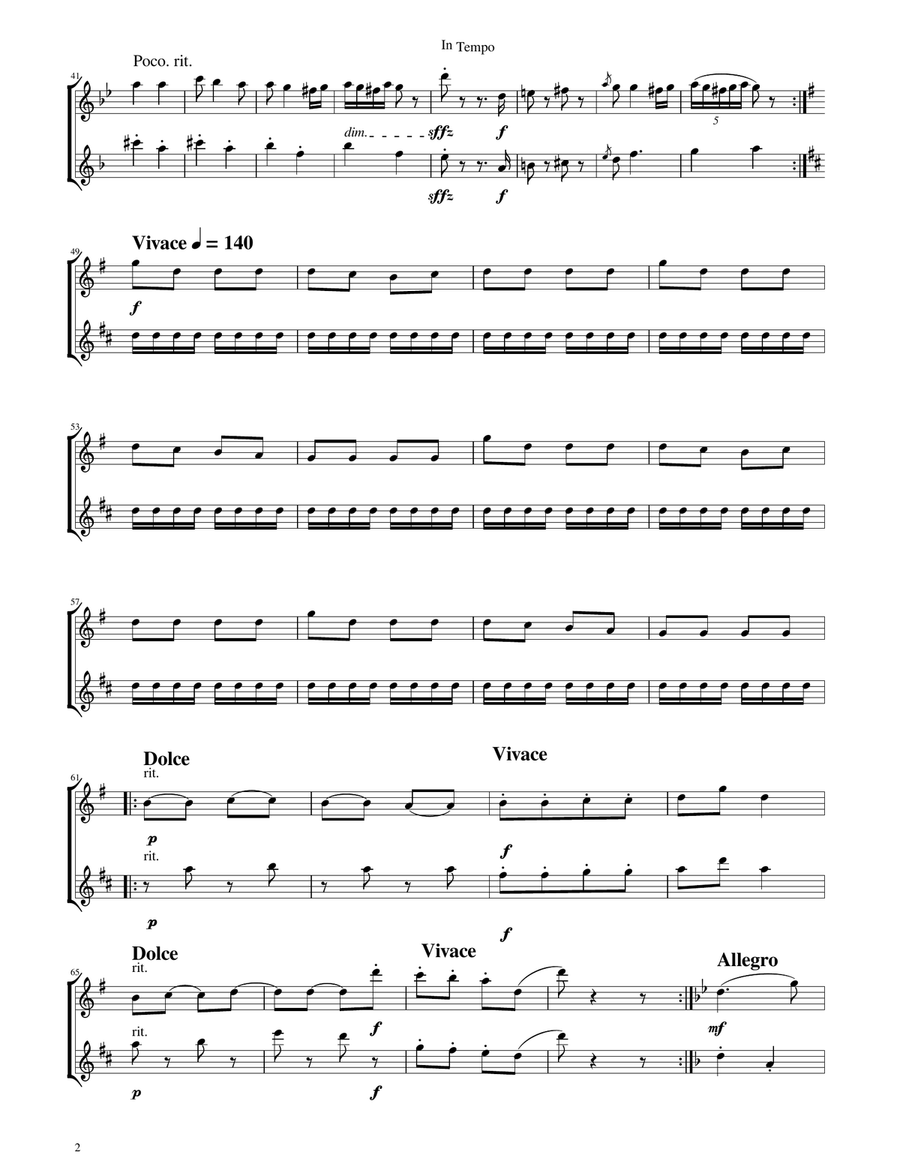 Hungarian Dance No. 5 - Oboe and English Horn Duet Woodwind Duet scores gallery preview page 2