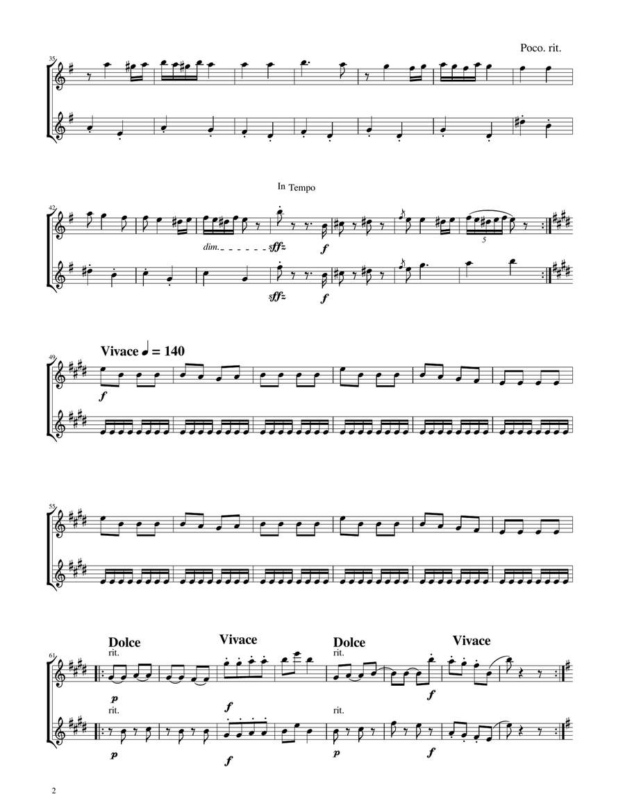 Hungarian Dance No. 5 - Alto Sax Duet Woodwind Duet scores gallery preview page 2