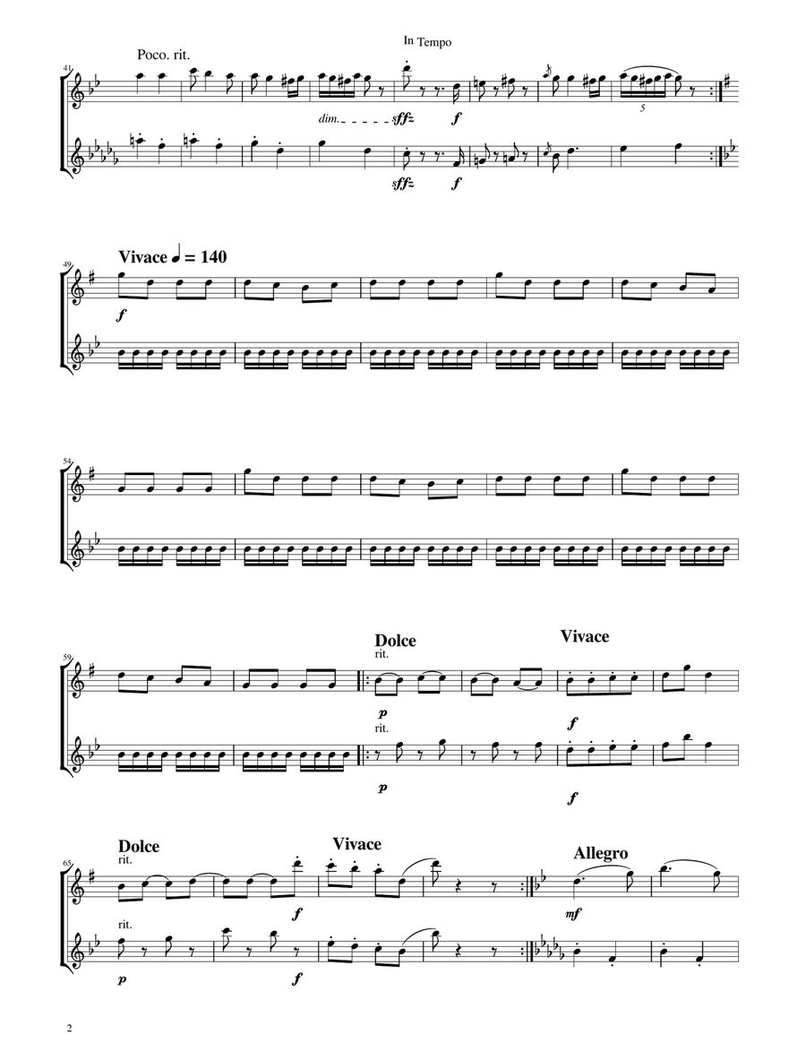 Hungarian Dance No. 5 - Oboe and Oboe D'amore Duet Woodwind Duet scores gallery preview page 2