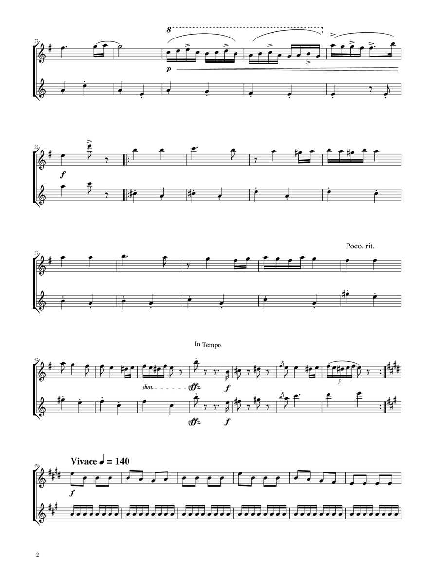 Hungarian Dance No. 5 - Sax Duet AT Woodwind Duet scores gallery preview page 2