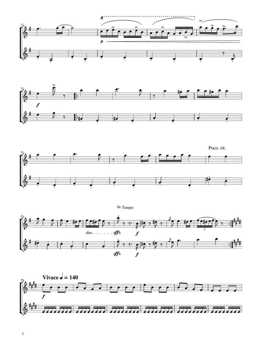 Hungarian Dance No. 5 - Sax Duet AB Woodwind Duet scores gallery preview page 2