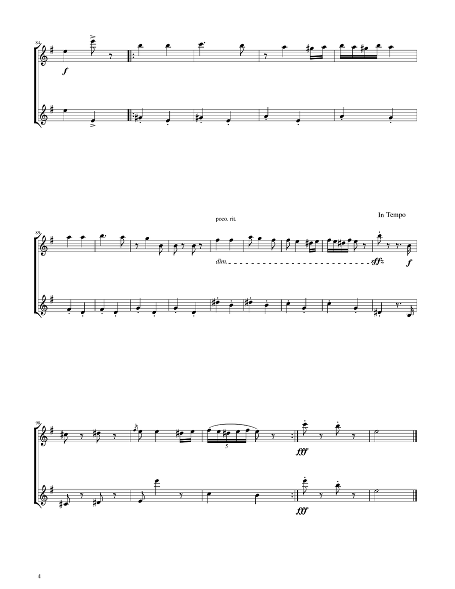 Hungarian Dance No. 5 - Sax Duet AB Woodwind Duet scores gallery preview page 4