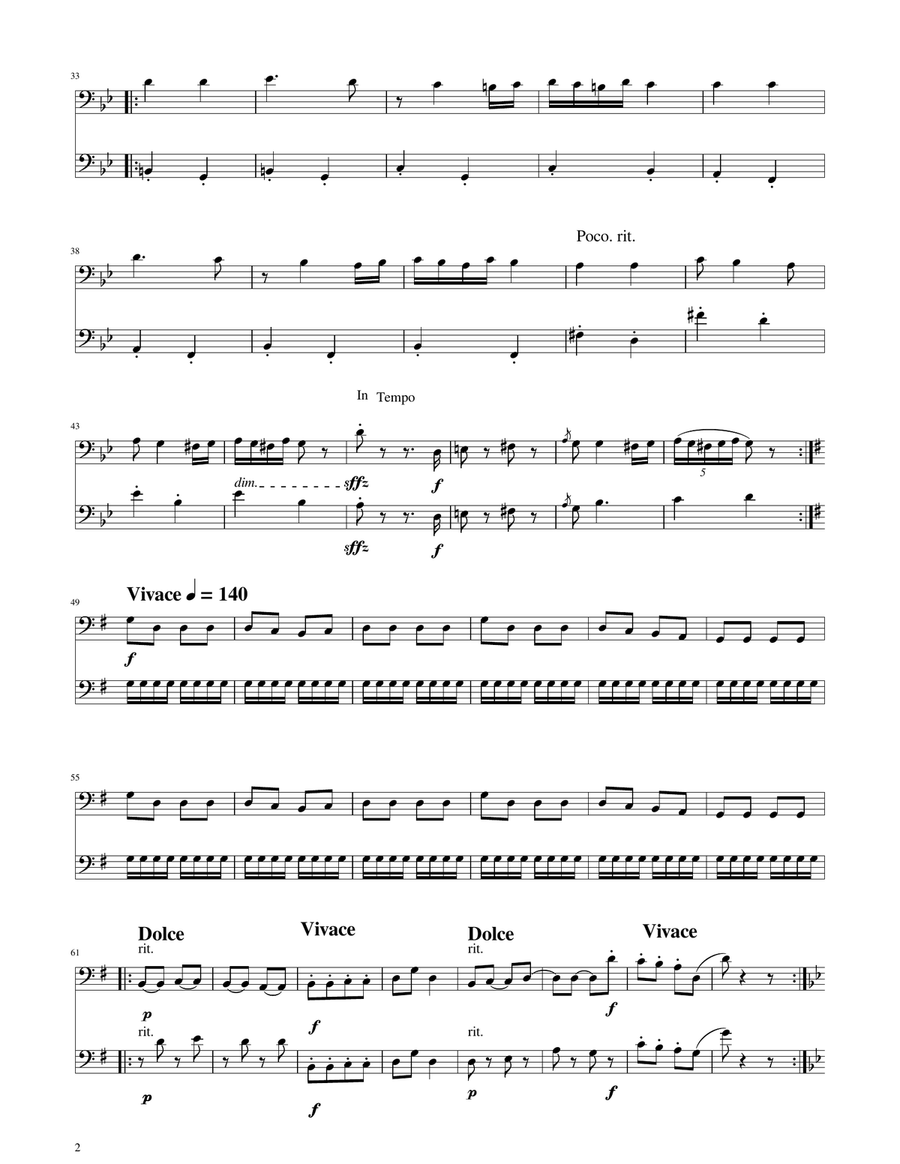Hungarian Dance No. 5 - Trombone Duet Trombone Duet scores gallery preview page 2