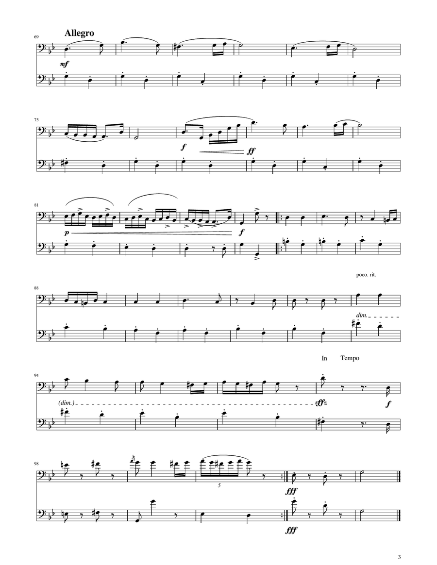 Hungarian Dance No. 5 - Trombone Duet Trombone Duet scores gallery preview page 3