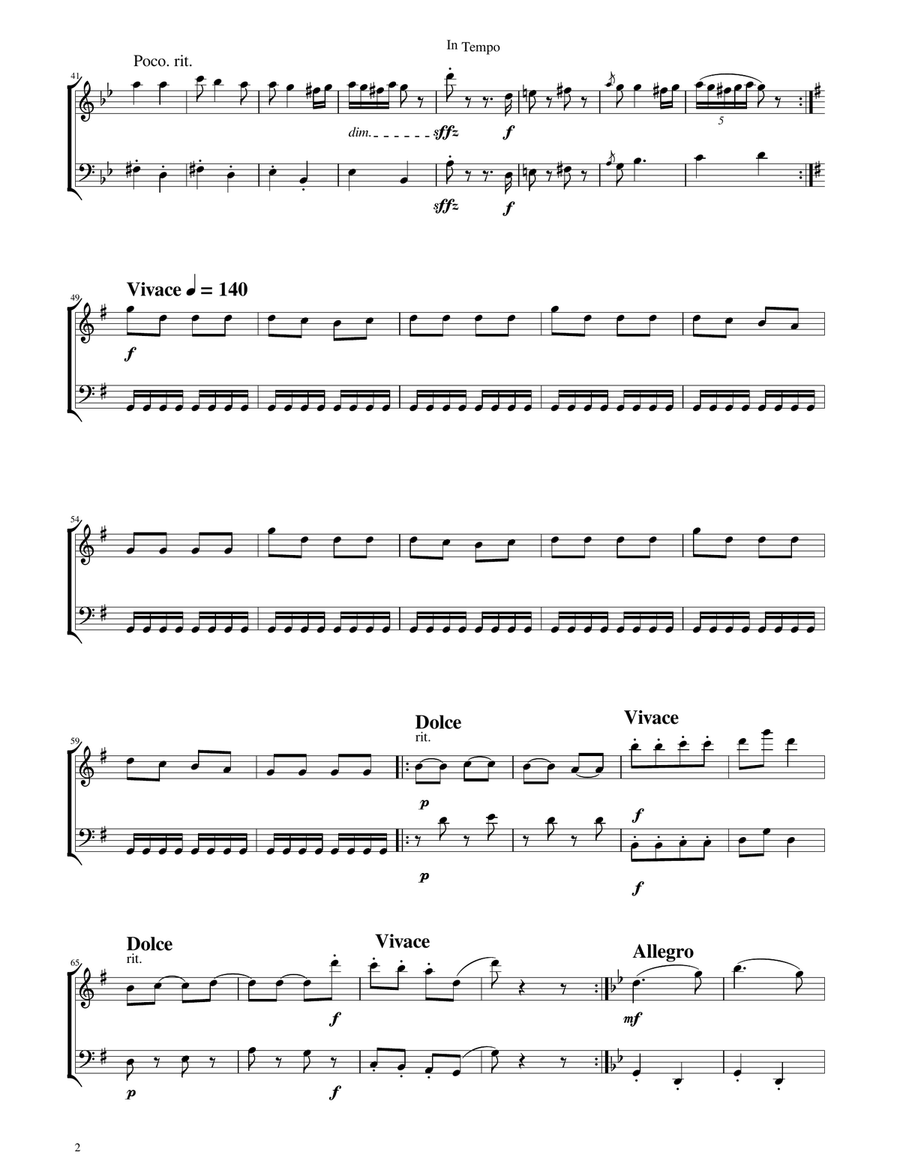 Hungarian Dance No. 5 - Flute and Bassoon Duet Woodwind Duet scores gallery preview page 2