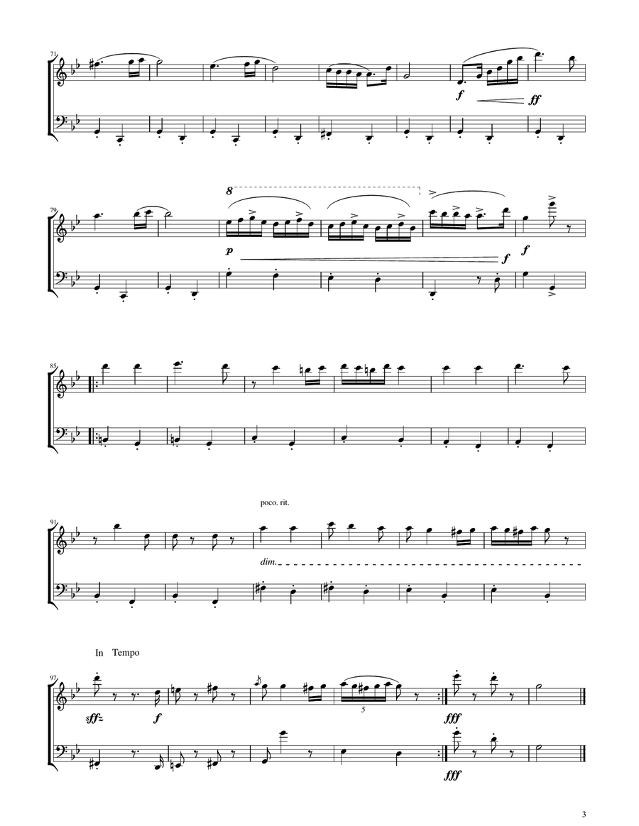 Hungarian Dance No. 5 - Flute and Bassoon Duet Woodwind Duet scores gallery preview page 3