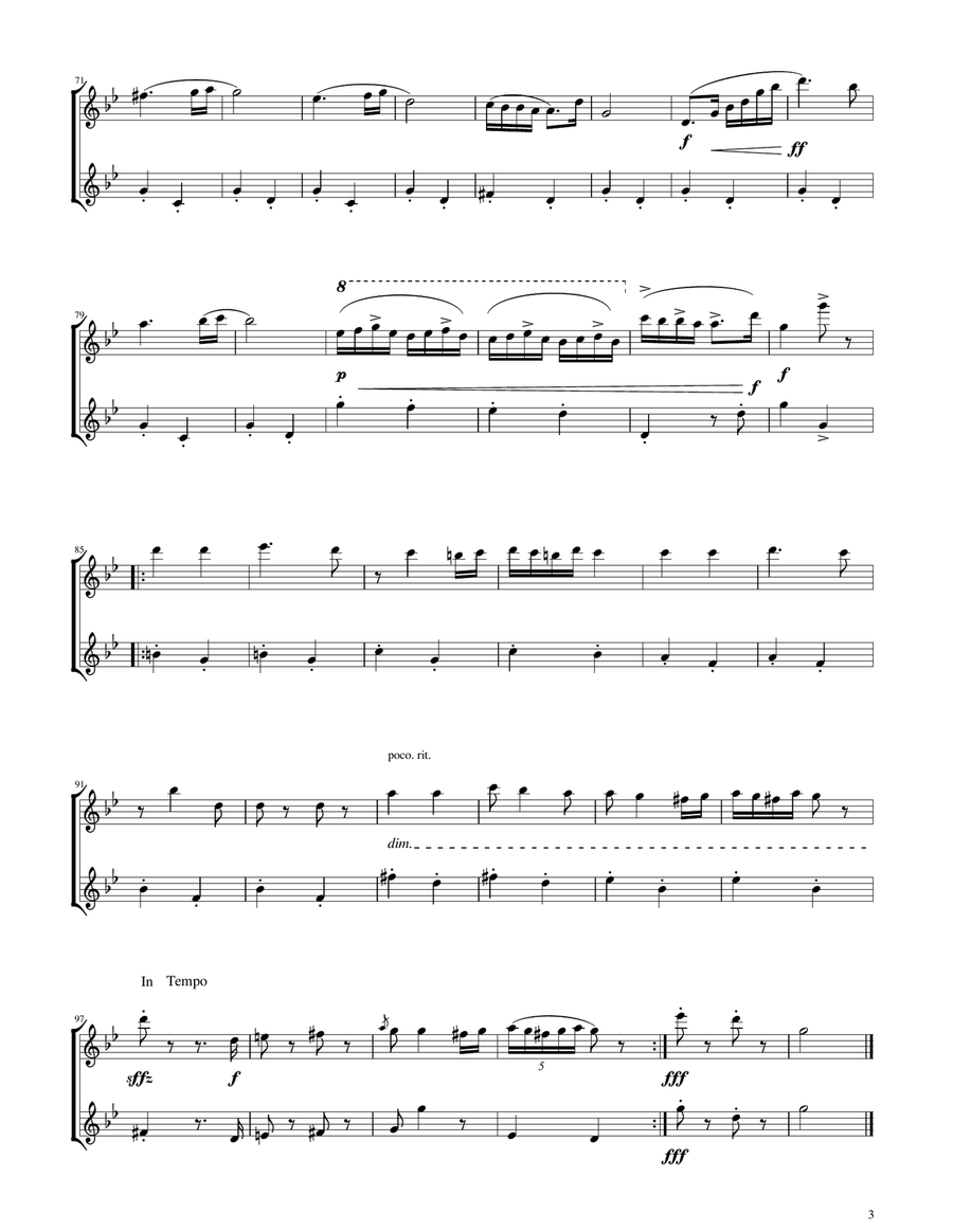Hungarian Dance No. 5 - Flute and Oboe Duet Woodwind Duet scores gallery preview page 3
