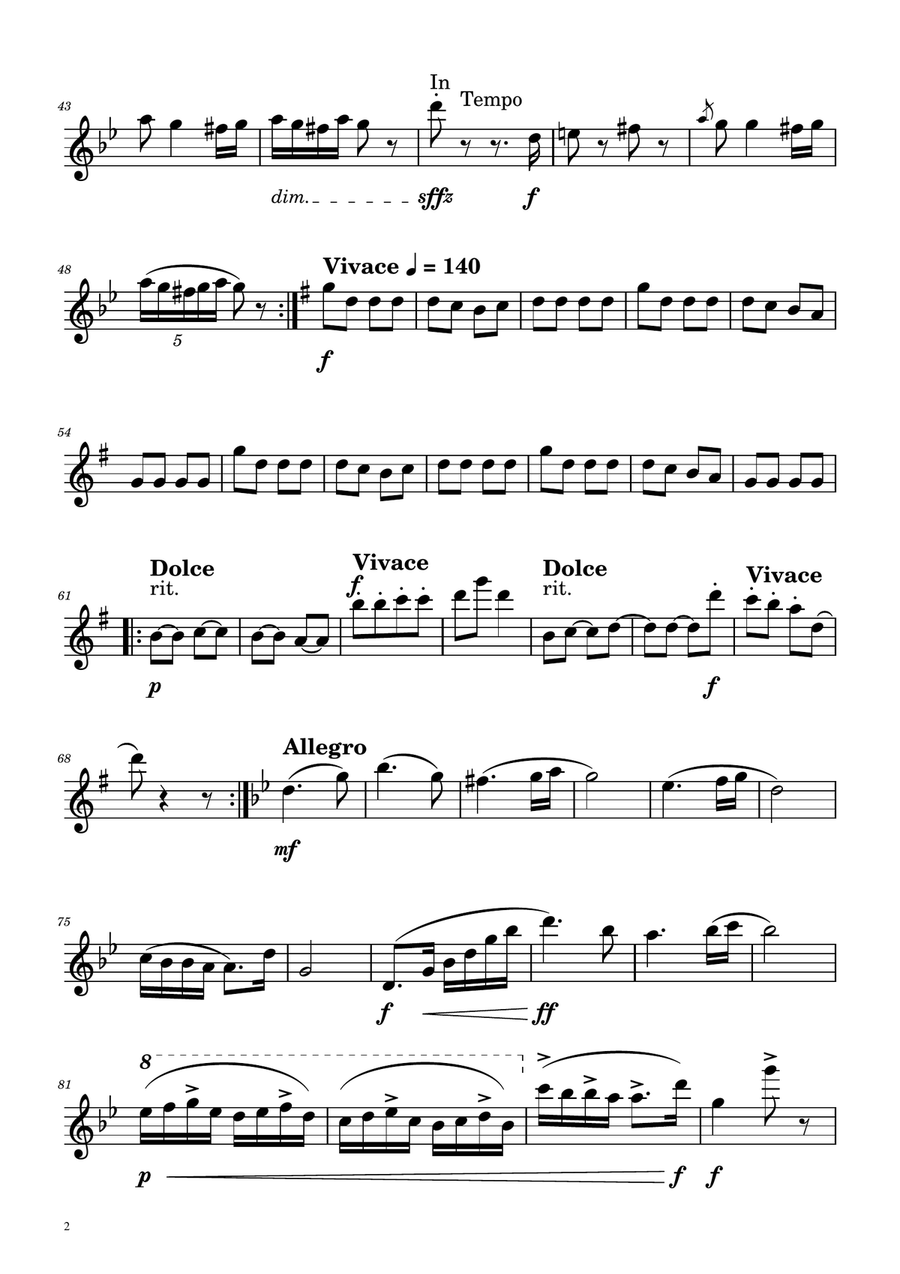 Hungarian Dance No. 5 - Flute and Oboe Duet Woodwind Duet scores gallery preview page 5