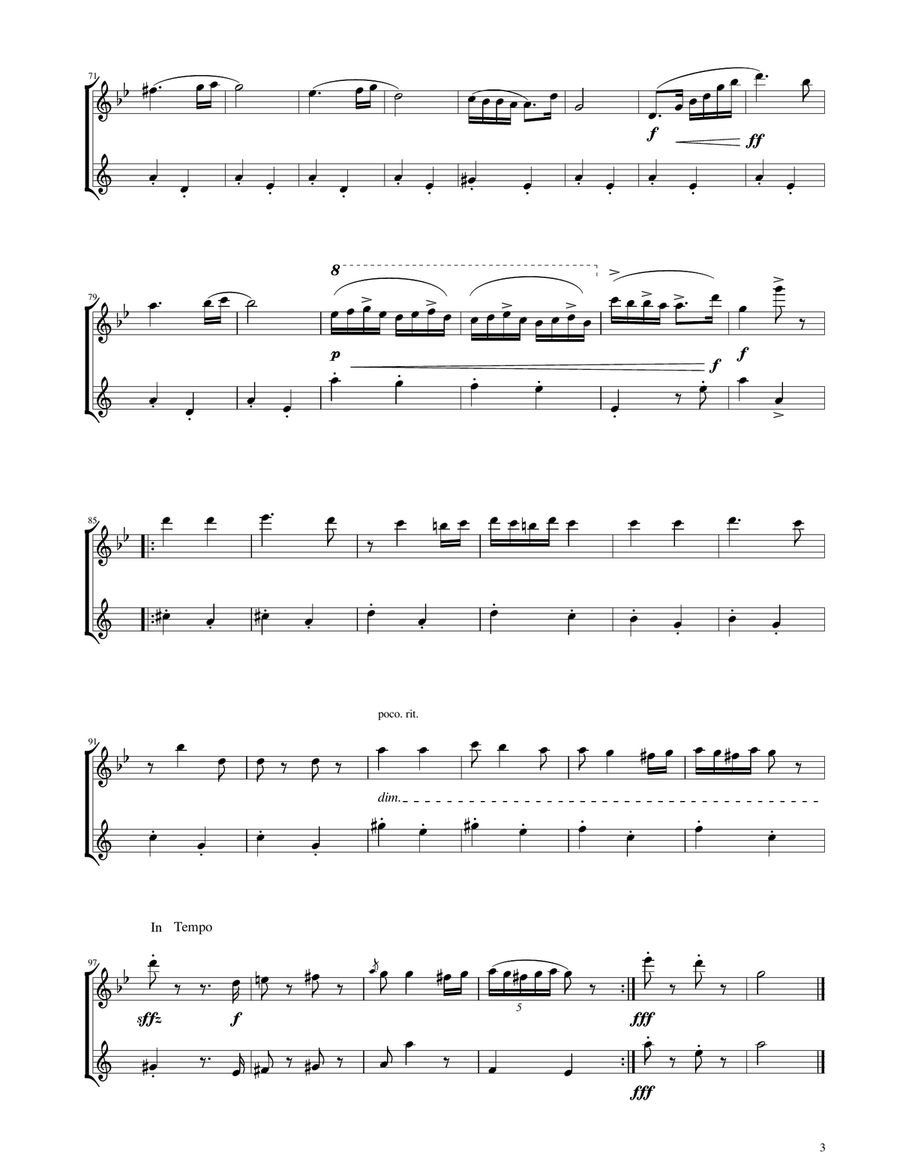 Hungarian Dance No. 5 - Flute and Clarinet Duet Woodwind Duet scores gallery preview page 3