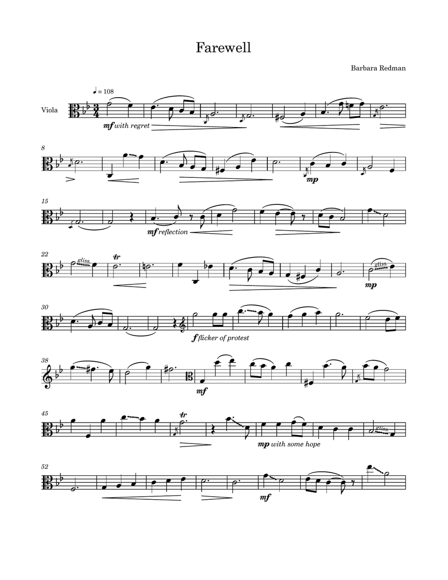 Farewell Farewell Viola Solo scores gallery preview page 1