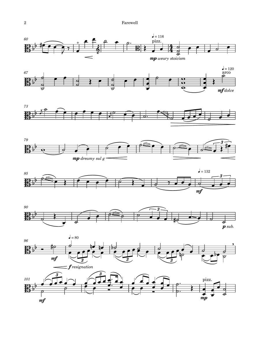 Farewell Farewell Viola Solo scores gallery preview page 2