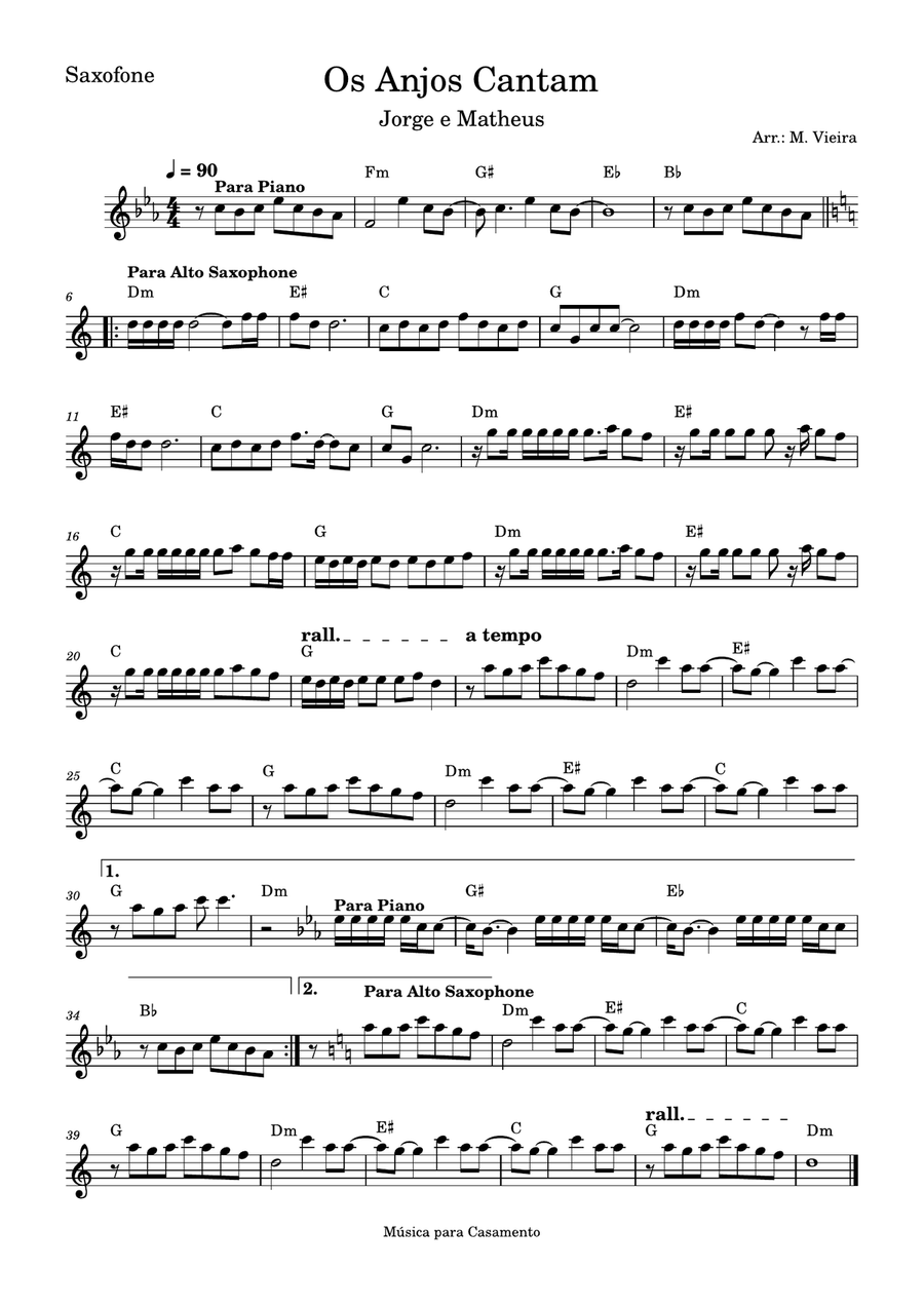 Os Anjos Cantam Os Anjos Cantam Alto Saxophone scores gallery preview page 1