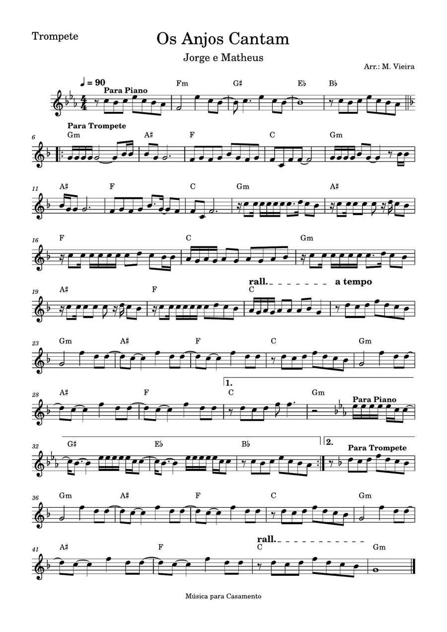 Os Anjos Cantam Os Anjos Cantam B-Flat Trumpet scores gallery preview page 1