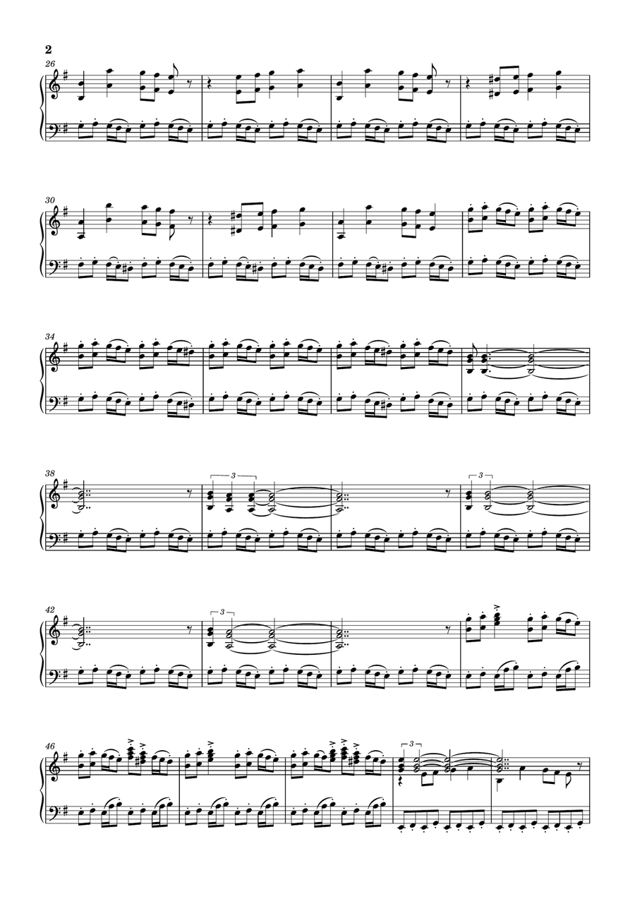 John Williams - Duel of the Fates from STAR WARS: THE PHANTOM MENACE (intermediate piano) Piano Solo scores gallery preview page 2