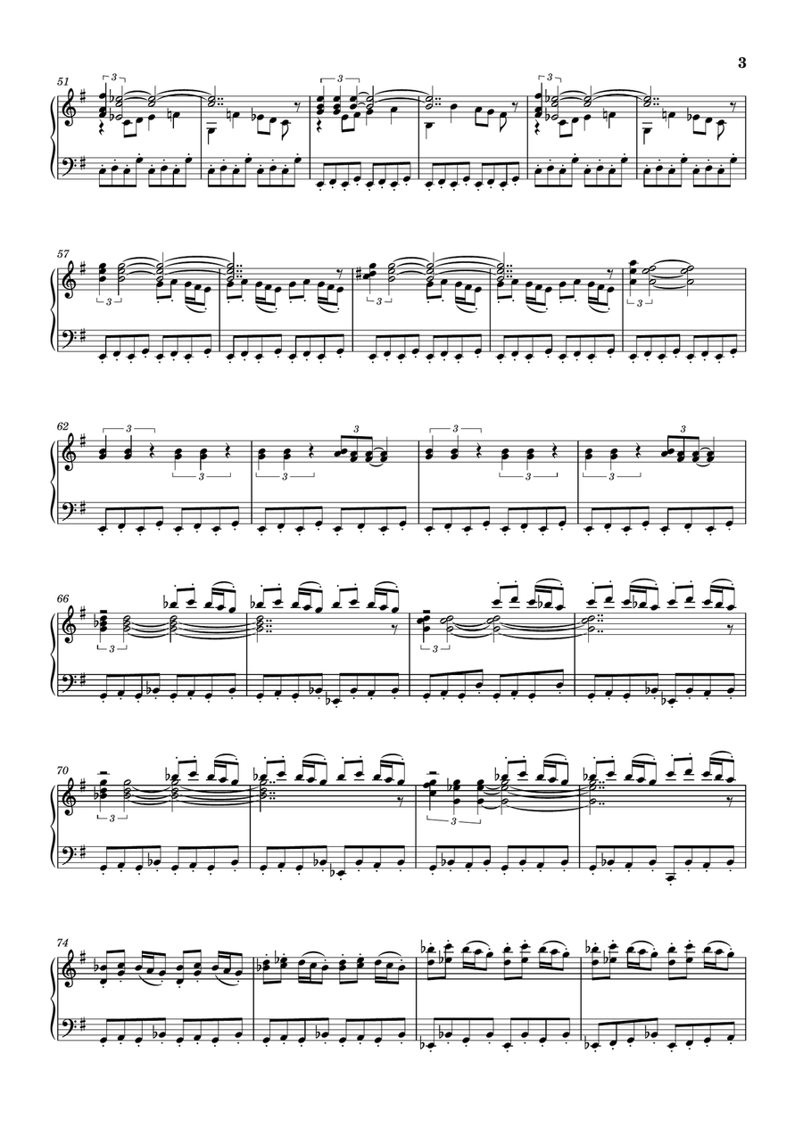 John Williams - Duel of the Fates from STAR WARS: THE PHANTOM MENACE (intermediate piano) Piano Solo scores gallery preview page 3