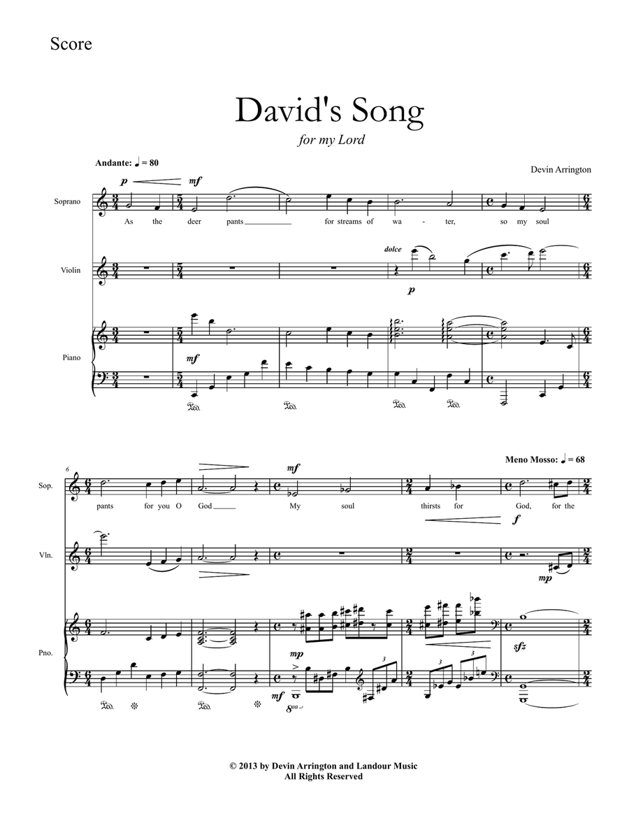 David's Song David's Song Piano, Vocal scores gallery preview page 1